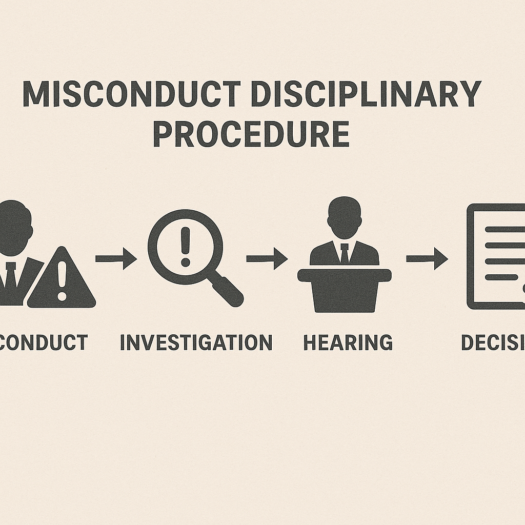 A graphic illustrating the misconduct disciplinary procedure