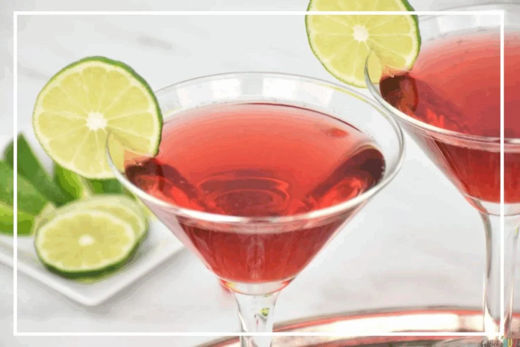 Scarlett O&rsquo;Hara Cocktail in a martini glass garnished with a lime