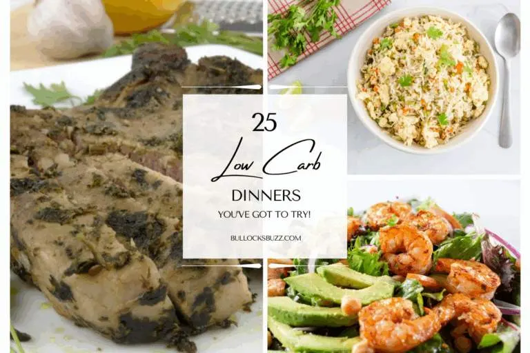 A collage of three of the 25 low-carb dinners