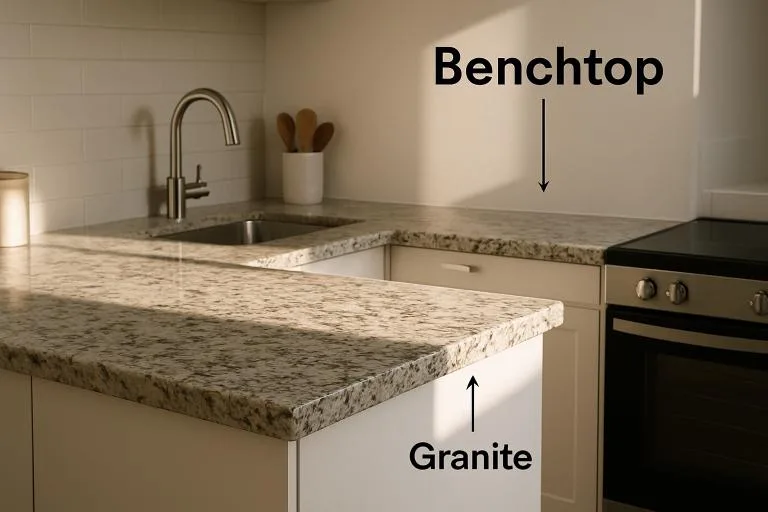 Image showing a granite countertop that points pout the benchtop