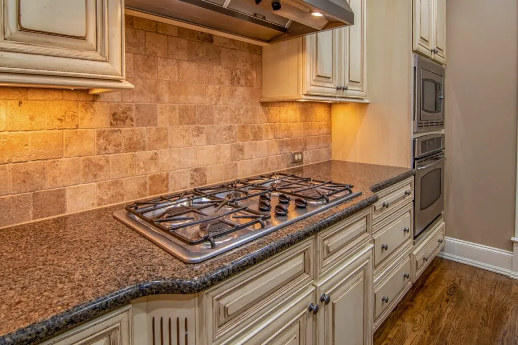 A granite countertop, one of the most popular kitchen countertop ideas