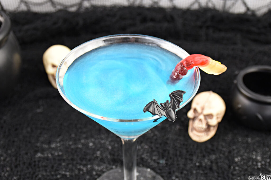Midnight Moon Cocktail (Sparkling Blue Halloween Cocktail
