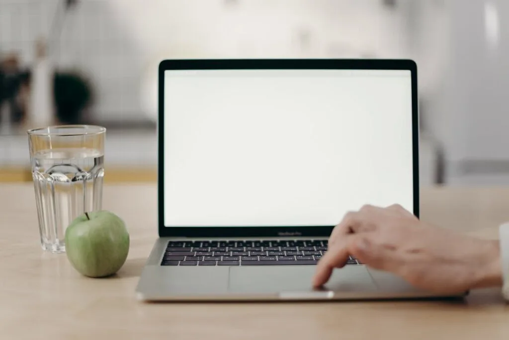 Person using a laptop at a desk illustrating post-quantum encryption planning in everyday technology use.
