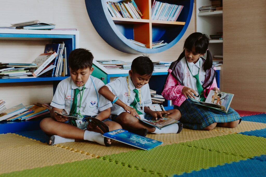 daily routine for kids 5-8 including reading time and group learning activities