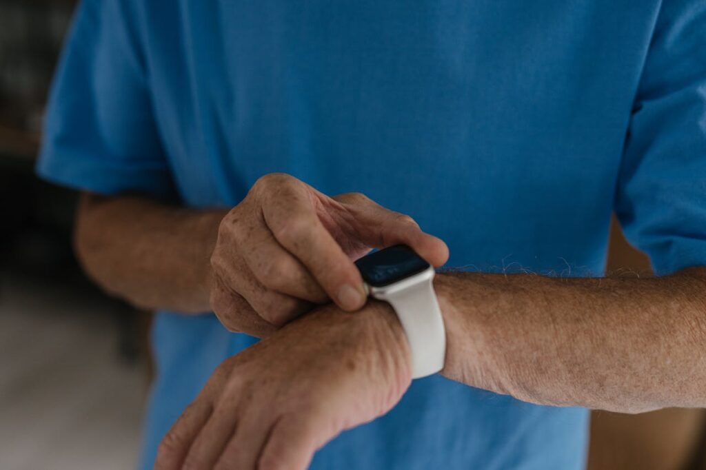 Support aging parents at home with wearable safety technology for monitoring health and daily routines