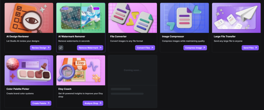 AI tools for creators inside Creative Fabrica Studio desktop app